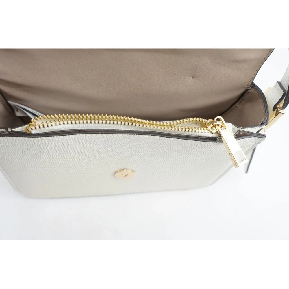 Aldo Eteiniix White‎ Textured Shoulder Bag Gold Clasp Top Handle
